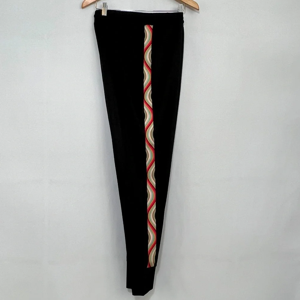 NWT Paul Smith Joggers Track Pants in Black with Swirl Stripe Women's Size XL - Picture 4 of 12